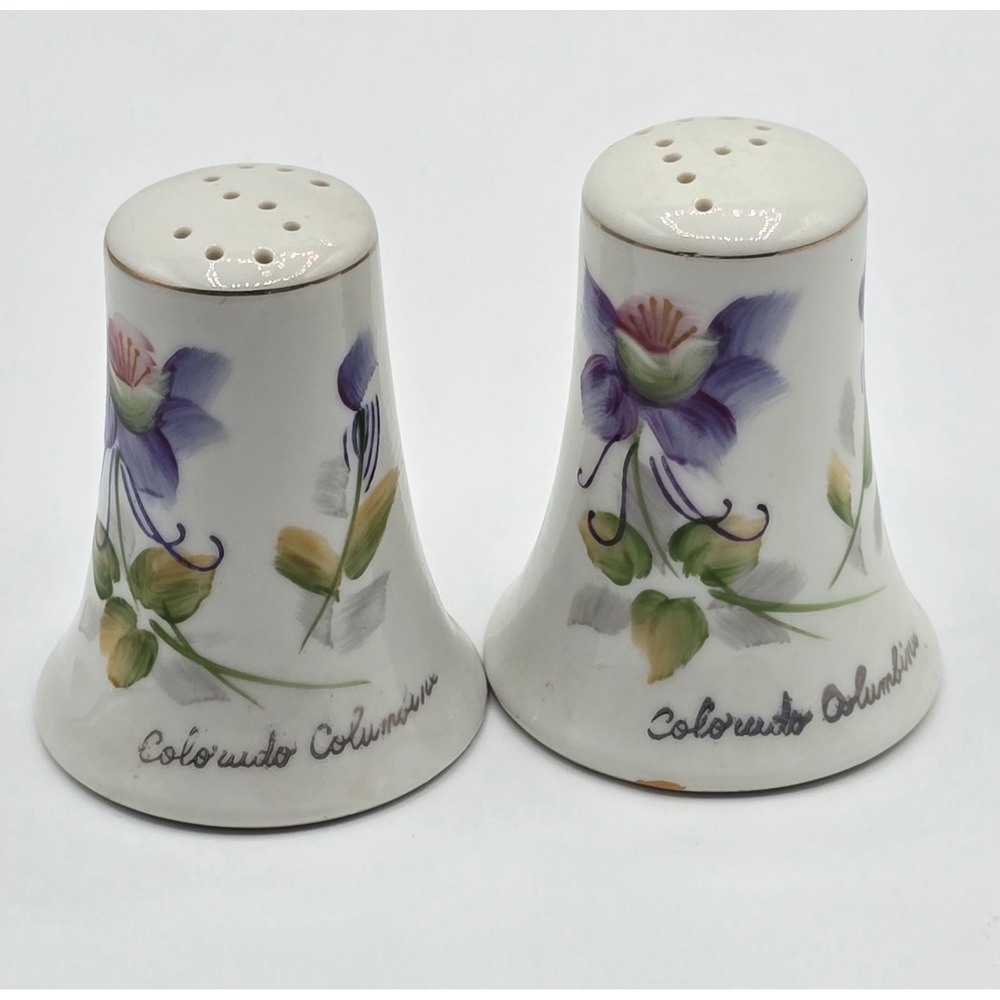 Vintage Colorado Columbine Floral Salt & Pepper Shakers‎ Flower